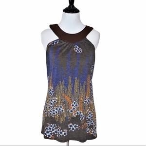 POP Population Unique soft knit floral swing top -Size Small